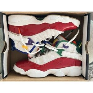 Nine Air Jordan 6 Rings CW7004 100 Multicolor Size 4Y  Youth Shoes Retro